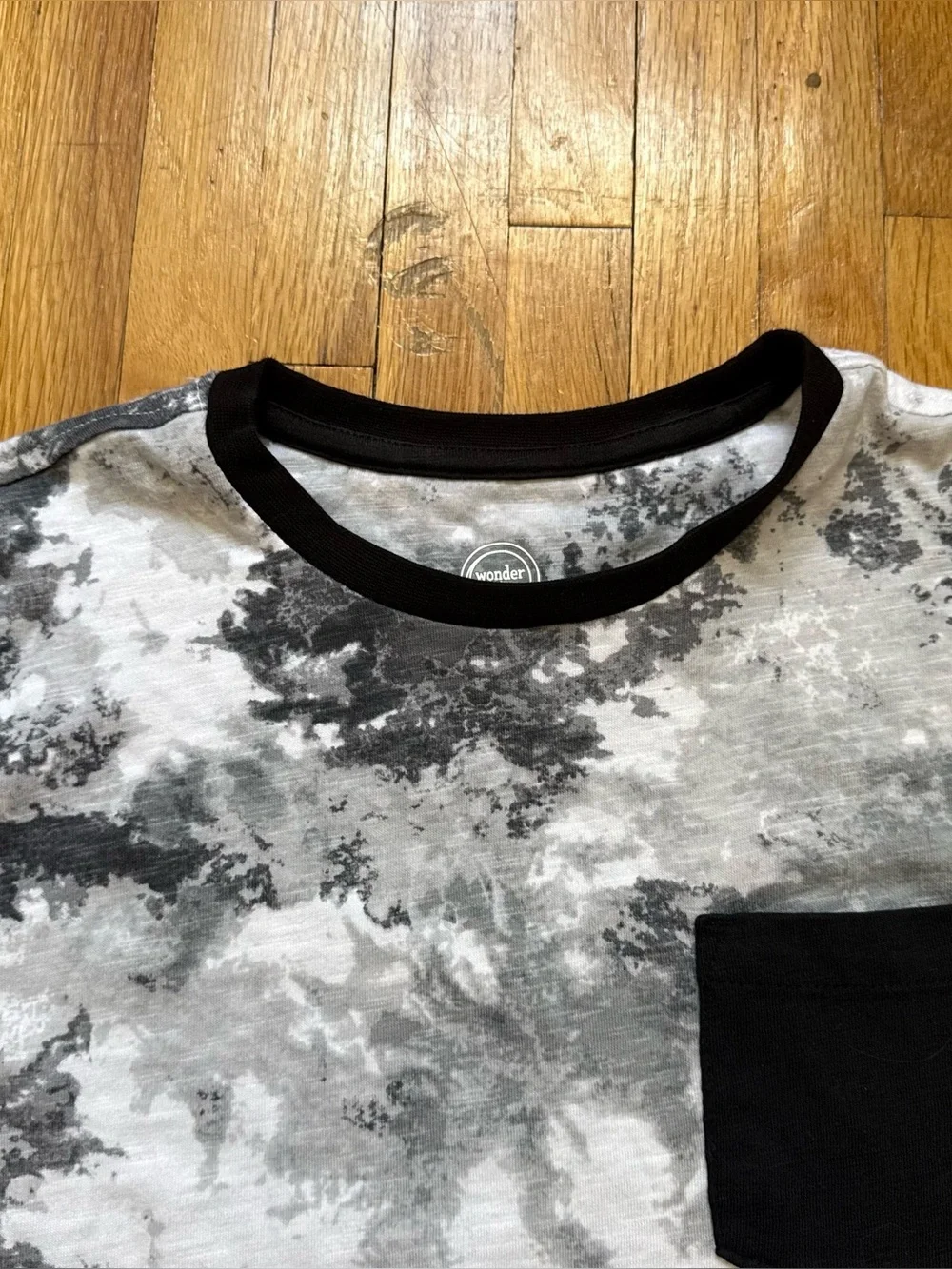 4/$25 Wonder Nation Tie Dye T-Shirt Big Boys Size XXL 18 Black White Crewneck